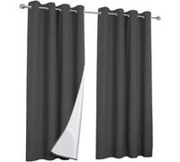 IDMARKET Lot de 2 rideaux thermiques gris anthracite 135x240 cm