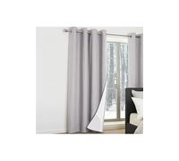 Lot de 2 rideaux thermiques gris clair 135X240 CM Gris G