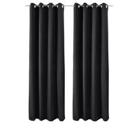 Lot de 2 rideaux thermiques Noir Amelie TO, 140x245cm