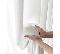 Lot de 2 rideaux transparents à œillets blancs filtrant la lumière pour chambre à coucher, salon, traitement de fenêtre d'intimité, décoration d'intérieur