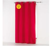 Lot de 2 Rideaux uni 140x 260 cm Absolu en microfibre Rouge