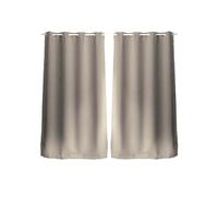 Toilinux - Lot de 2 Rideaux unis occultants avec œillets - 140 x 240 cm - Taupe Taupe G