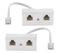 Lot de 2 RJ11 ADSL Micro filtre Micro filtre pour téléphone à large bande britannique Modem Adaptateur/Convertisseur Pur Téléphone Wired Adaptor Blanc