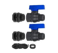 Lot de 2 robinets de collecteur d'eau de pluie avec valves sphériques en PVC et joints en silicone anti-fuite pour réservoirs de fûts, aquariums, accessoires universels