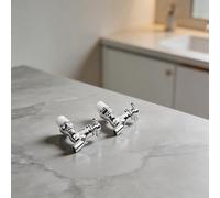 Lot de 2 robinets de rechange pour distributeur de boissons froides et chaudes, jus, café, eau, seau à eau - Valve ABS plaqué zinc - Doré et argenté