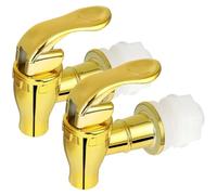 Lot de 2 robinets pour distributeur de boissons, robinet en plastique PP doré anti-fuite avec valve, pièces rechange pour distributeur d'eau pour jus, ours, boissons
