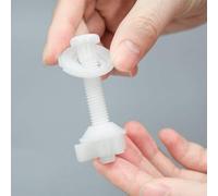 Lot de 2 rondelles pour réparation de siège - Charnière en plastique blanc - Pour sièges de toilette standard - Écrous de rechange simples - Boulons d'installation de salle de bain