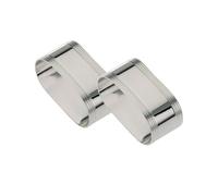 Lot de 2 ronds de serviette en acier inoxydable plaqué argent ovale/fil pour serviettes en tissu 5,5 x 2,5 cm