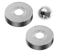 Lot de 2 rosace robinet 3 tailles en 1, cache-tuyau chromé pour douche, radiateur, mitigeur, Ø 21/26/33 mm, rosace plate et pratique pour installation facile et durable
