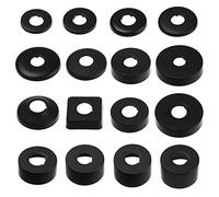 Lot de 2 rosace robinet carré noir de Ø 25 mm (3/4") - rosace mitigeur douche,rosace plate robinet,rosace cache tuyau en acier inoxydable (noir, 60 x 20, carré)