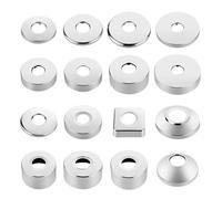 Lot de 2 rosace robinet de Ø 25 mm (3/4") - rosace mitigeur douche, rosace plate robinet, rosace cache tuyau en acier inoxydable - rosace pour robinets de douche, robinets, radiateurs(argent, 60 x 18)