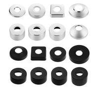 Lot de 2 rosace robinet noir de Ø 25 mm (3/4") - rosace mitigeur douche,rosace plate robinet,rosace cache tuyau en acier inoxydable - rosace robinets de douche,robinets,radiateurs(noir, 66 x 30)