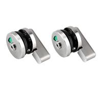 Lot de 2 rosaces rondes de serrure de WC, bouton rotatif, serrure de porte de salle de bain, serrure de toilette, serrure de confidentialité, verrouillage et levier pour l'affichage de la vie privée