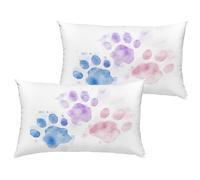 Lot de 2 Rose Housse Coussin 80x100 cm Impermeable Velours Taie Oreiller Rectangulaire Double Face Imprimé avec Fermeture à Glissière Invisible, Chat Coussin Décoration pour Canapé, Salon 1B-846