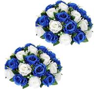 lot de 2 roses artificielles Boule de fleurs avec 30 roses Fleurs en soie artificielle