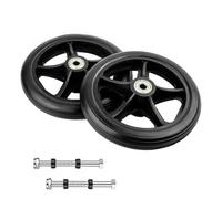 Lot De 2 Roue Avant De Fauteuil Roulant, Roues De Rechange Avant Pour Déambulateur De 150 170 190 MM, Ruedas De Repuesto Sólidas Pour Fauteuil Roulant(Black,15cm/6in)