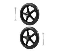 Lot de 2 roues avant fauteuil roulant à pneu plein 7 pouces, accessoires rechange, roulements inclus, roulettes silencieuses et fluides for meubles