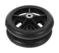 Lot de 2 roues avant rechange for fauteuil roulant, 15 cm (6 pouces), en caoutchouc noir, antidérapantes et robustes