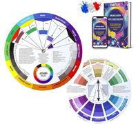 Lot De 2 Roues,Cercle/Disque Chromatique,Color Wheel,Roue De Poche,Guide D'apprentissage De Mélange De Couleur/Peinture,Design Et Maquillage