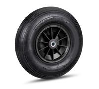 Lot de 2 roues de brouette caoutchouc 200 kg roue de rechange axe caoutchouc essieu 4.00-6 3 adaptateurs noir