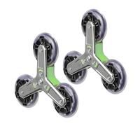 Lot de 2 roues de chariot de courses pliables avec motifs triangulaires pour monter les escaliers - Roulement lisse et stable