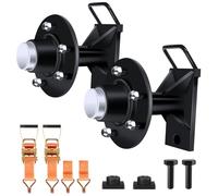 Lot de 2 roues de conteneur d'expédition de 12,7 x 11,4 cm, supporte des conteneurs de 2600 kg (6,1 m 13,7 m) avec sangles à cliquet et crochets JHooks à dégagement rapide Finition noire