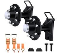 Lot de 2 roues de conteneur d'expédition de 20,3 x 16,5 cm, supportant des conteneurs de 4 000 kg, ensemble de roues avec sangles à cliquet, crochets JHooks à dégagement rapide, noir