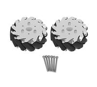 Lot de 2 roues de direction Omni de 127 mm de 127 mm, avec une capacité de charge de 45 kg et 12 roues en caoutchouc ainsi que des roulements pour la formation de bricolage, châssis de robot RC