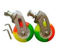 Lot de 2 roues de planche à roulettes en alliage d'aluminium avec supports de 80 mm en polyuréthane pour skateboard, longboard, pièces de rechange (colorées)