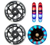 Lot de 2 roues de rechange 120 mm LED avec roulement à billes ABEC-9 120 mm clignotant LED pour trottinette Micro Globe Noir