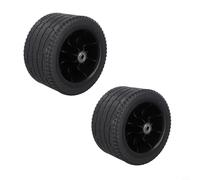 Lot de 2 roues de rechange de 17,8 cm avec double roulement pour chariots de jardin, pneus pliants, rotatifs à 360°