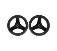 Lot de 2 roues de rechange de 170 mm pour chariot de courses et chariot - Caoutchouc noir avec moyeu en plastique de 17 cm de diamètre pour réparation de bricolage, s'adapte à la plupart des chariots