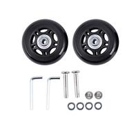 Lot de 2 roues de rechange pour bagages, essieux et clés de réparation OD 68 mm, Noir