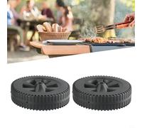Lot de 2 roues de rechange pour barbecue, roues de 17,8 cm pour barbecue à gaz, pièce de rechange pour roue de gril de barbecue en plastique noir, Roulette fixe moulée par soufflage (170 mm)