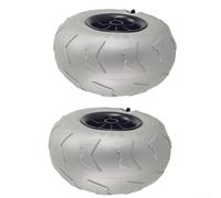 Lot de 2 roues de rechange pour chariot de plage, pneus larges pour chariot de camping, accessoires en PVC pour kayak, canoë, 205 x 115 x 20 mm, gris