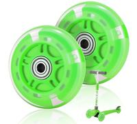 Lot de 2 roues de rechange pour trottinette - 80 mm - Roues lumineuses à LED - Mini Maxi Micro - Roues clignotantes avec roulement à billes ABEC-7 - Pour enfants et adolescents