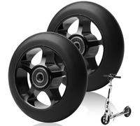 Lot de 2 roues de rechange pour trottinette Stunt - 100 mm - Avec roulement ABEC-11 - En aluminium - Compatible avec la plupart des trottinettes - Noir