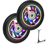 Lot De 2 Roues De Rechange Pour Trottinette Stunt - 100 Mm - Pneus 88a - En Aluminium - Avec Roulements Abec-9 - Pour La Plupart Des Trottinettes Et Kickscooter
