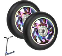 Lot De 2 Roues De Rechange Pour Trottinette Stunt 100mm En Pvc Avec Roulements Abec 9,Convient Pour Razor/Apollo/Cox Swain Stunt Scooters Alloy Series Pro