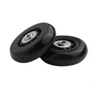 Lot de 2 roues de rechange robustes pour valise à roulettes avec double roulement - 40-70 mm - Noir - Convient pour valises, chariots, skates, scooters - Kit de réparation avec outils (64 mm x 18 mm)