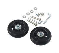 Lot de 2 roues de rechange robustes pour valise à roulettes avec double roulement - 40-70 mm - Noir - Convient pour valises, chariots, skates, scooters - Kit de réparation avec outils (60 mm x 18 mm)