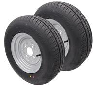 Lot de 2 roues de remorque 145/80R10 145R10, 145/10 LK 100 x 4, jante 3,50 x 10 145 10