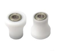 Lot de 2 roues de roulement pour tube circulaire Ab Coaster de 38 mm, rouleau de machine abdominale avec noyau en acier inoxydable 698zz, poulie en plastique blanc pour un fonctionnement silencieux et
