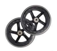 Lot de 2 roues de scooter en polyuréthane, idéales pour les patins à roulettes, chariots et fauteuils roulants, design résistant à l'usure (125 mm x 24 mm translucide)