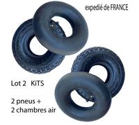 Lot de 2 roues de secours pour diable, brouettes, 3.00-4’’ 260x85mm