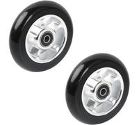 Lot De 2 Roues De Trottinette 100mm,Roues De Rechange Pour Scooter,Pneu Trotinette Electrique,Remplacement De Moyeu Pour Scooter Électrique(Noir-Argent,100x24mm)