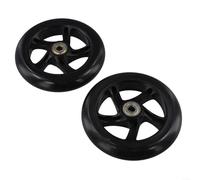 Lot de 2 roues de trottinette à glissement lisse pour roulettes et chariots - Solution fiable (145 mm x 30 mm, noir)