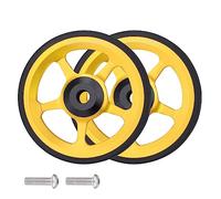 Lot de 2 roues de vélo pliantes de 60 mm pour Brompton Easywheel en alliage d'aluminium (doré)