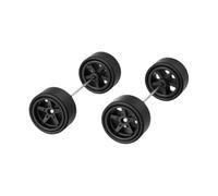 ＡＷＨＡＯ Lot de 2 roues et pneus RC 1/64, légers, faciles à installer, pièce de mise à niveau RC avec jante de roue pour modèle de voiture moulé sous pression, Noir