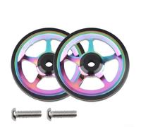 Lot de 2 roues faciles en alliage d'aluminium pour vélo pliable Brompton, rouleau poussoir à roulement scellé, pneu de rechange CNC de 60 mm pour modification et stationnement, argent, lot de 2
